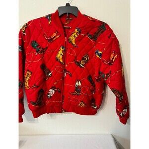 VINTAGE WESTERNWARE ROPER USA QUILTED COWBOY BOOTS BOMBER JACKET large